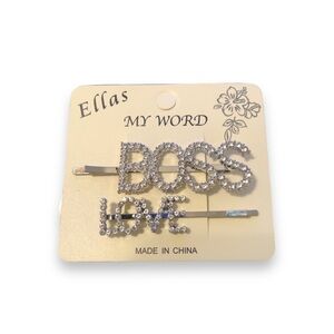 💚Silver Crystal Rhinstone Hair Pins 2Pc Set